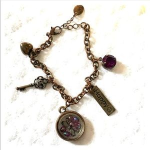 💜 Claire’s Rustic Happy Charms Bracelet 💜